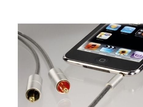 Hama "AluLine" Connection Cable - Lydkabel - mini-phone stereo 3.5 mm hann til RCA hann - 1 m - skjermet - sølv