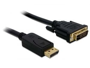 Delock - DVI-kabel - DisplayPort (hane) till DVI-D (hane) - 1 m - tumskruvar