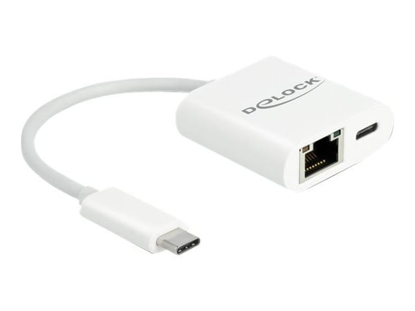 Delock - Nettverksadapter - USB-C 3.2 Gen 1 - Gigabit Ethernet x 1 - hvit