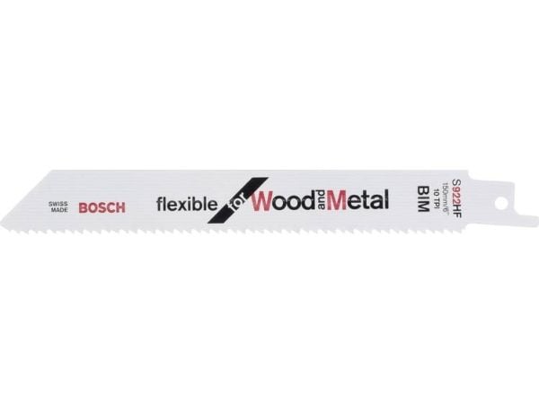 Bosch flexible for Wood and Metal S 922 HF - Sagblad - for rør, tre med spiker, blikk, paller, aluminum profiles - 100 deler - lengde: 150 mm - bre...