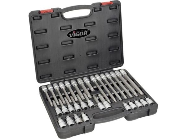 Vigor topnøkkel-bitsett 1/2 (12,5 mm) 32 deler V2201