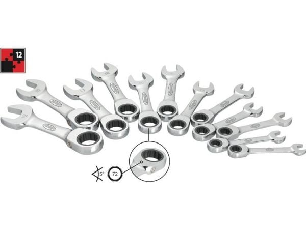 Vigor V2821, 8,9,10,11,12,13,14,15,16,17,18,19 mm, Kromfarget, Kromfarget