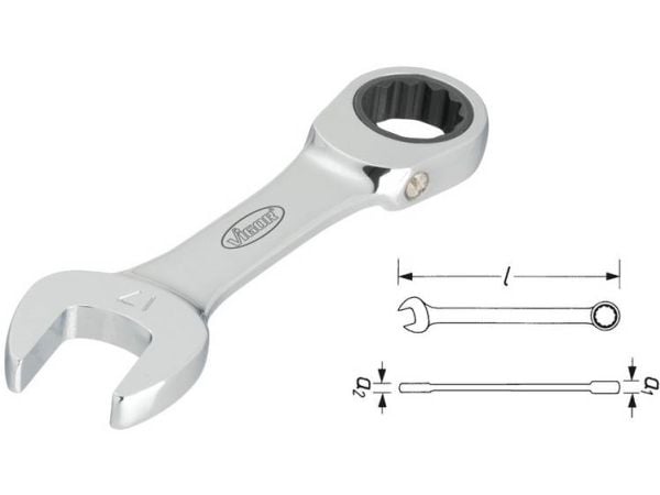 Vigor V2824, 10 mm, Krom, Krom