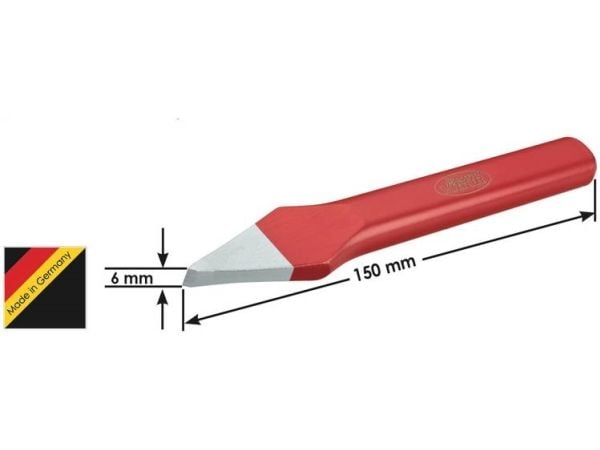 Vigor V1222, Kaldmeisel, Flat meisel, Stål, Plast, 150 mm, 6 mm