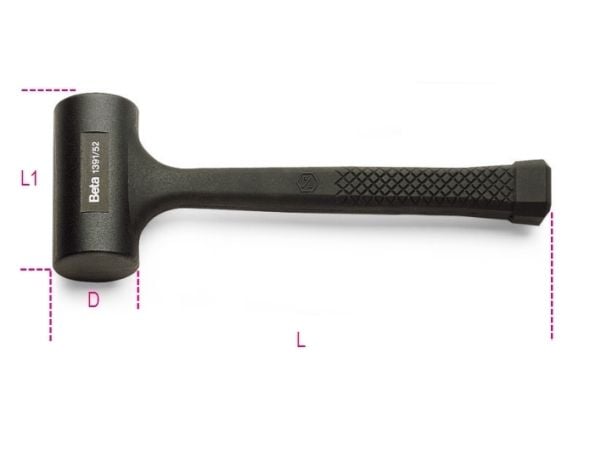 Beta Tools slaghammer uten tilbakeslag, plasthåndtak 320 mm (1391/50)