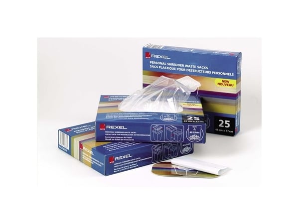 Rexel Small Office paperintuhoojan silppusäkki 40L kapasiteetti (100kpl), Laukku, 40 L, Polypropeeni (PP), Läpikuultava, V-12s, V-12t, V-15s, 40, 9...