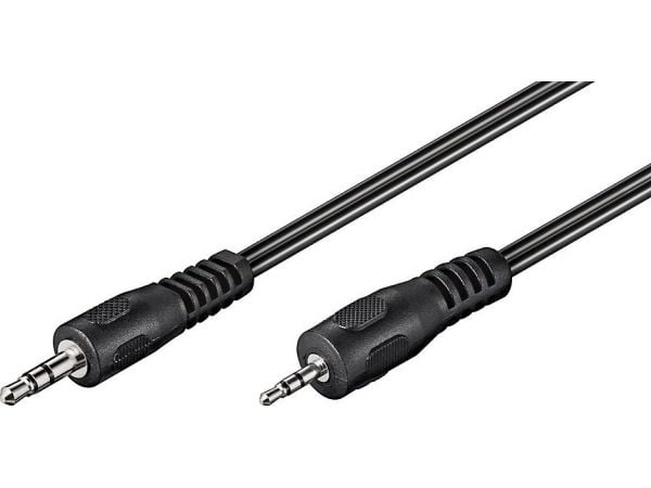 MicroConnect - Lydkabel - mini-phone stereo 3.5 mm hann til stereomikrojakk hann - 2 m - svart - flat