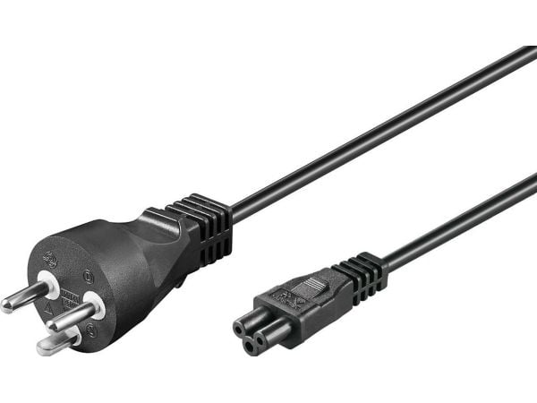 MicroConnect - Strømkabel - Type K (han) til IEC 60320 C5 - AC 250 V - 2.5 A - 1.8 m - sort