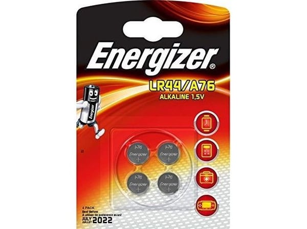Energizer 53541116405, Engangsbatteri, LR44, Alkalinsk, 1,5 V, 4 stykker, Knapp/mynt