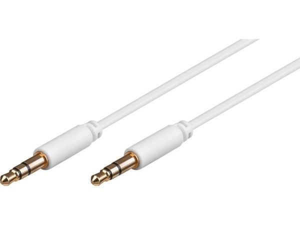 MicroConnect - Lydkabel - mini-phone stereo 3.5 mm hann til mini-phone stereo 3.5 mm hann - 1 m - hvit