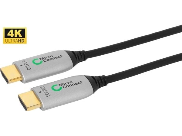 MicroConnect Premium - HDMI-kabel med Ethernet - HDMI hann til HDMI hann - 40 m - hybridkobber / fiberoptikk - svart - aktiv optisk hybridkabel, st...