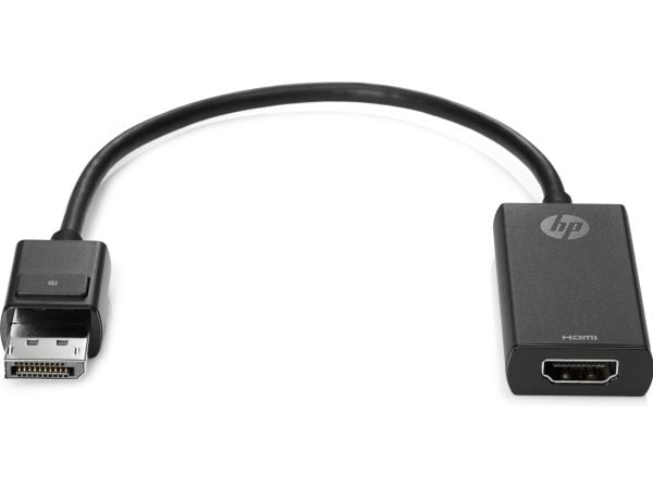 HP DisplayPort to HDMI 1.4 Adapter, DisplayPort, HDMI, Black
