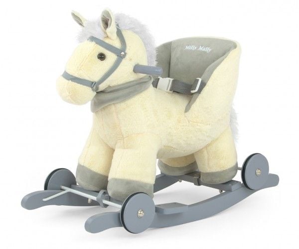 Milly Mally Polly vipp-/liten hest med melodi og hjul sandfarget