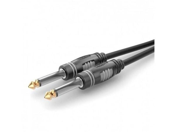 Hicon Jack Audio Tilslutningskabel [1x #####Klinkenstecker 6.3 mm (mono) - 1x #####Klinkenstecker 6.3 mm (mono)] 3.00 m Sort