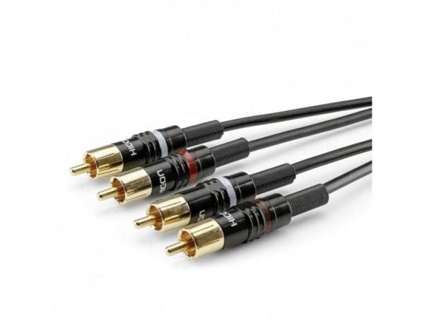 Sommer Cable HBP-C2-0600 Jack/Phono lydtilkoblingskabel [2x Cinch-kontakt - 2x Cinch-kontakt] 6,00 m sort