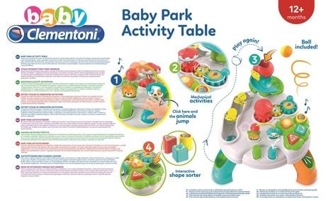Clementoni Baby Park Activity Table, 1 år, Gir fra seg lyd, Flerfarget