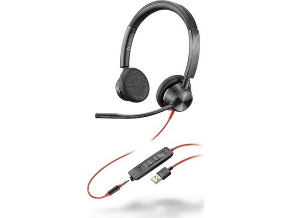 POLY 3325, Koblet med ledninger (ikke trådløs), Samtaler/musikk, 20 - 20000 Hz, 130 g, Hodesett, Sort