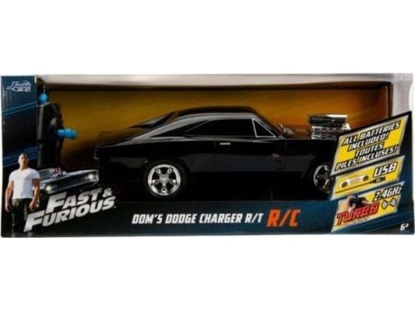 Dickie Han spiser den raske og rasende Dodge Charger 1970 Remote RC Car