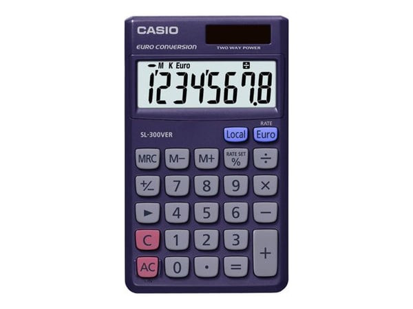 Casio SL-300VER - Lommekalkulator - 8 sifre - solpanel, batteri