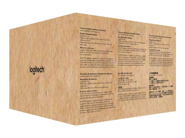 Logitech Tap Table Mount - Kontrollermonteringssett for videokonferanse - for Room Solution Base Bundle, Huddle, Large; Tap
