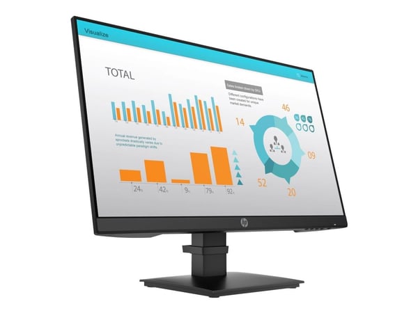 HP P24 G4 - P-Series - LED-skjerm - 23.8" - 1920 x 1080 Full HD (1080p) @ 60 Hz - IPS - 250 cd/m² - 1000:1 - 5 ms - HDMI, VGA, DisplayPort - svart