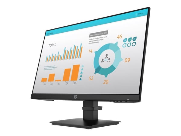 HP P24 G4 - P-Series - LED-skjerm - 23.8" - 1920 x 1080 Full HD (1080p) @ 60 Hz - IPS - 250 cd/m² - 1000:1 - 5 ms - HDMI, VGA, DisplayPort - svart