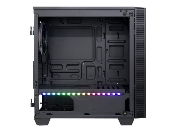 Inter-Tech X-608 Infinity Micro - Tower - mikro ATX - sidepanel med vindu (herdet glass) - ingen strømforsyning (ATX) - USB/lyd