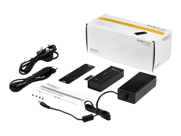 Startech 7 Port USB Charging Station with 5x 1A Ports and 2x 2A Ports - Ladestripe + AC-strømadapter - 5 A - 7 utgangskontakter (USB) - svart - Europa
