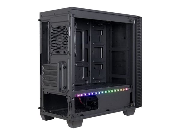 Inter-Tech X-608 Infinity Micro - Tower - mikro ATX - sidepanel med vindu (herdet glass) - ingen strømforsyning (ATX) - USB/lyd