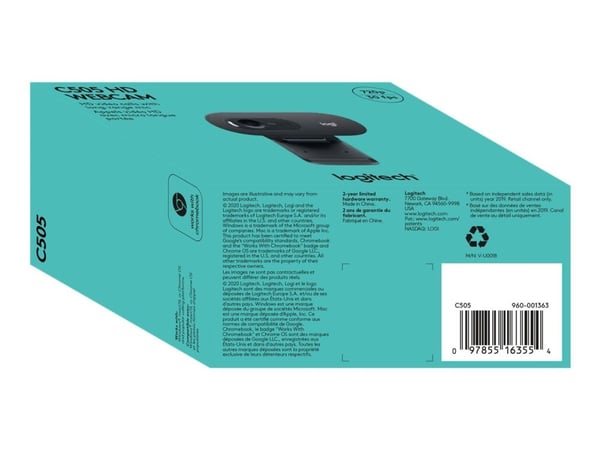 Logitech C505 - Nettkamera - farge - 720p - fastfokal - lyd - USB