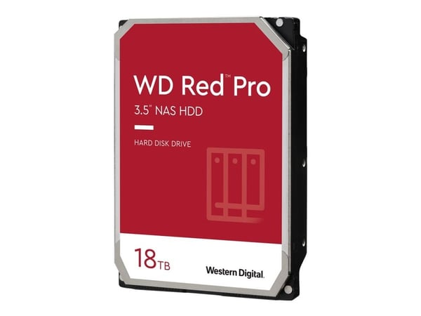 WD Red Pro WD181KFGX - Harddisk - 18 TB - intern - 3.5" - SATA 6Gb/s - 7200 rpm - buffer: 512 MB