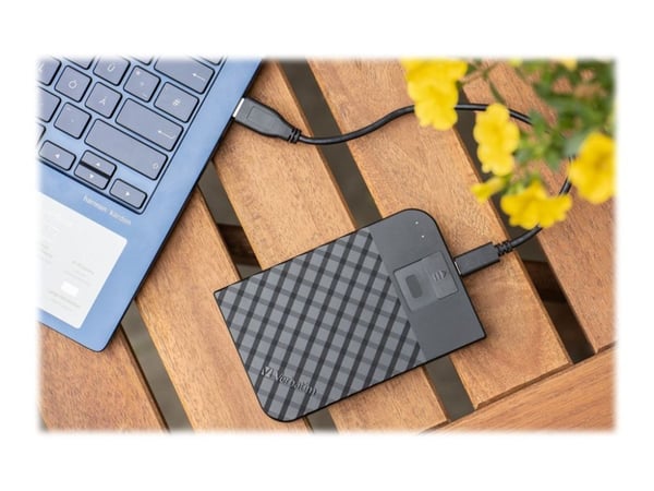 Verbatim Fingerprint Secure - Harddisk - kryptert - 1 TB - ekstern (bærbar) - USB 3.1 Gen 1 (USB-C kontakt) - 256-bit AES