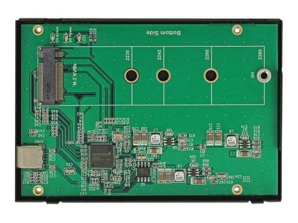 DeLOCK 42609, SSD-kotelo, M.2, PCI Express, 10 Gbit/s, USB-liitettävyys, Musta
