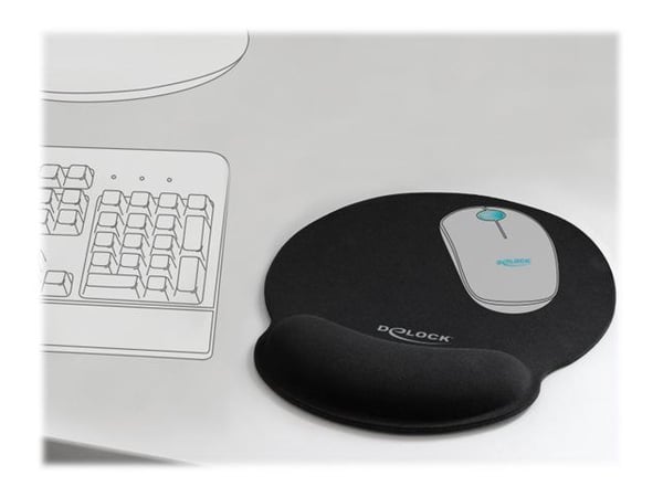 Delock Ergonomic - Musmatta - svart