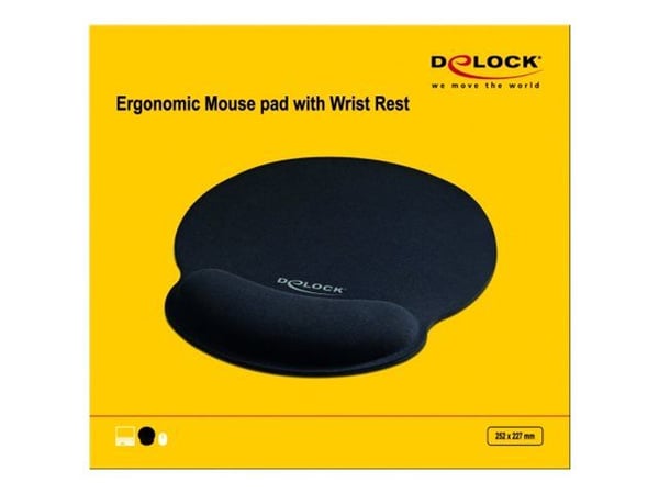 Delock Ergonomic - Musmatta - svart