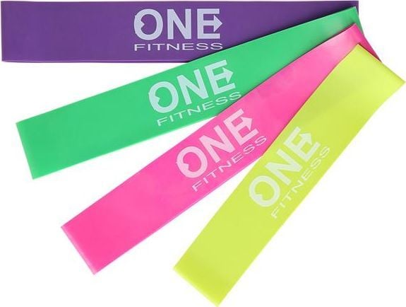 One Fitness mini band PBF-SET04 ulike motstandsnivåer i sett, flerfarget, 4 stk.