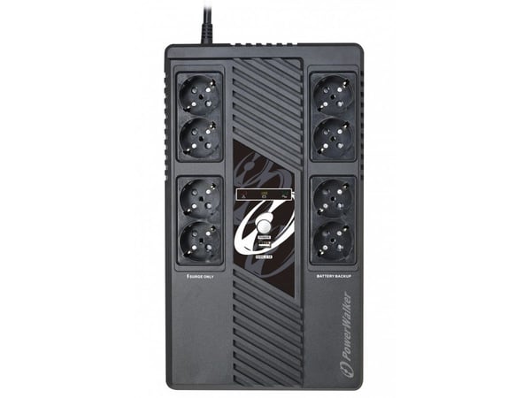 PowerWalker VI 1000 MS FR - UPS - AC 230 V - 600 Watt - 1000 VA - 9 At - USB - lähtöliittimet: 8