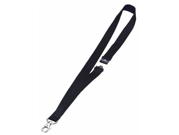 Keyhanger tekstilhalsbånd Durable 20 mm sort - (10 stk.)