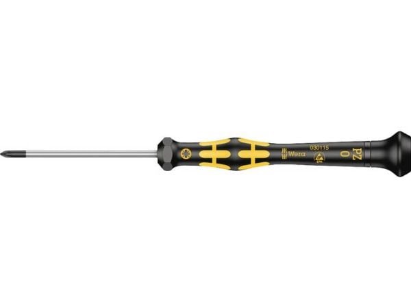 Wera 1555 PZ ESD Kraftform Micro Phillips skrutrekker, 13 mm, 15,7 cm, 13 mm, 15 g, svart, gul