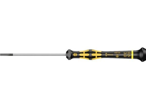 Wera 1578 A ESD Kraftform Micro skrutrekker for rette spor, 13 mm, 17,7 cm, 13 mm, svart, gul