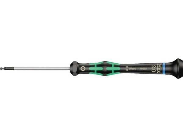 Wera 2052 Elektroniikka ja hienomekaniikka Kuusikulmainen ruuvimeisseli Avaimen leveys: 2 mm Terän pituus: 60 mm
