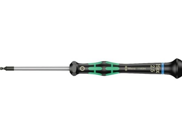 Wera 2052 Elektroniikka ja hienomekaniikka Kuusikulmainen ruuvimeisseli Avaimen leveys: 2,5 mm Terän pituus: 60 mm