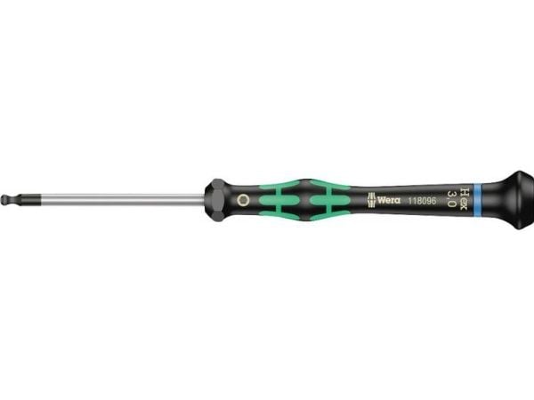 Wera 2052 Elektroniikka ja hienomekaniikka Kuusikulmainen ruuvimeisseli Avaimen leveys: 3 mm Terän pituus: 60 mm