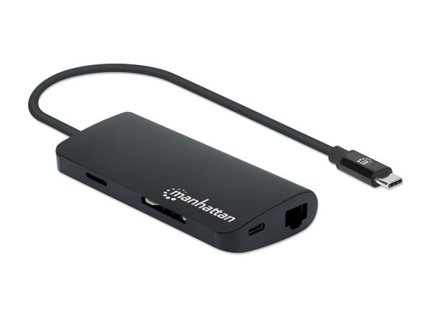Manhattan 152372, USB 3.2 Gen 1 (3.1 Gen 1) Type-C, svart, MicroSD (TransFlash), SD, SDHC, SDXC, aluminium, CE, FCC, RoHS2, WEEE, USB