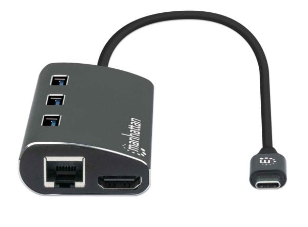Manhattan 152440, USB Type-C, 100 W, Sort, MicroSD (TransFlash), SD, Alumiini, CE, FCC, RoHS2, WEEE