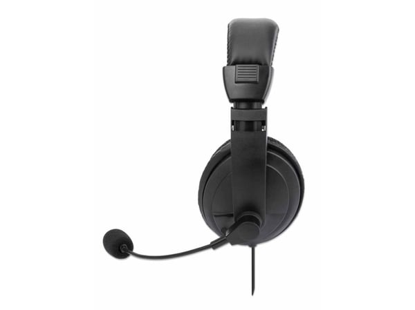 Manhattan Stereo Over-Ear Headset (USB), Microphone Boom (padded), Polybag Packaging, Adjustable Headband, Ear Cushions, 1x USB-A for both sound an...