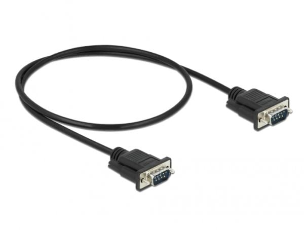 Delock - Seriell kabel - DB-9 (hann) til DB-9 (hann) - 50 cm - tommelskruer - svart