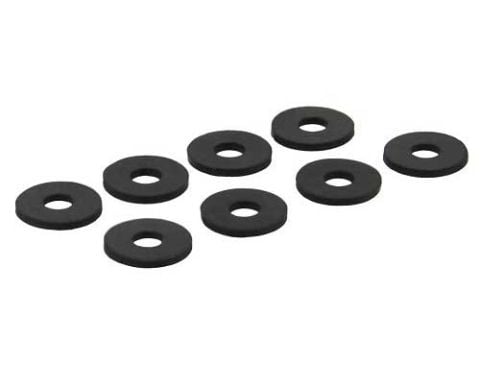 InLine 244, platt bricka, gummi, svart, rund, 1 mm, 3 mm