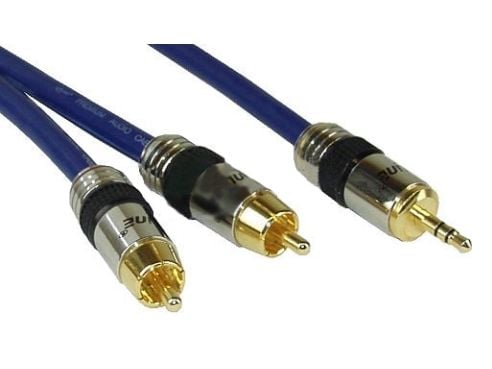 InLine 1m RCA/3.5mm Premium, Hanstik, 3.5mm, Hanstik, 1 m, Blå