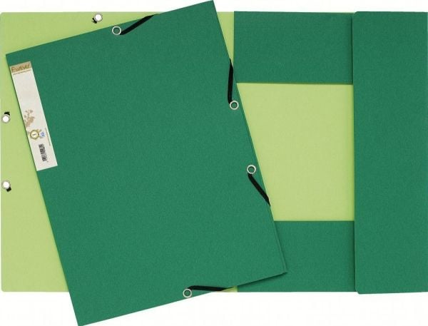 Elastikmapp, Exacompta Forever, A4, 3-flik, grön, 25 st/förpackning